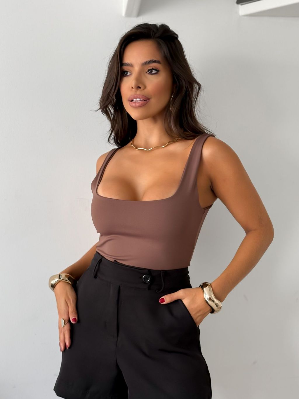 Body Tecido duplo em poliamida Lunii