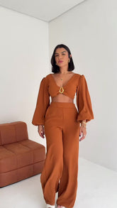 Conjunto Duna Manga Longa Balonê e Calça Pantalona Lore da Lunii Coleção Outono Inverno