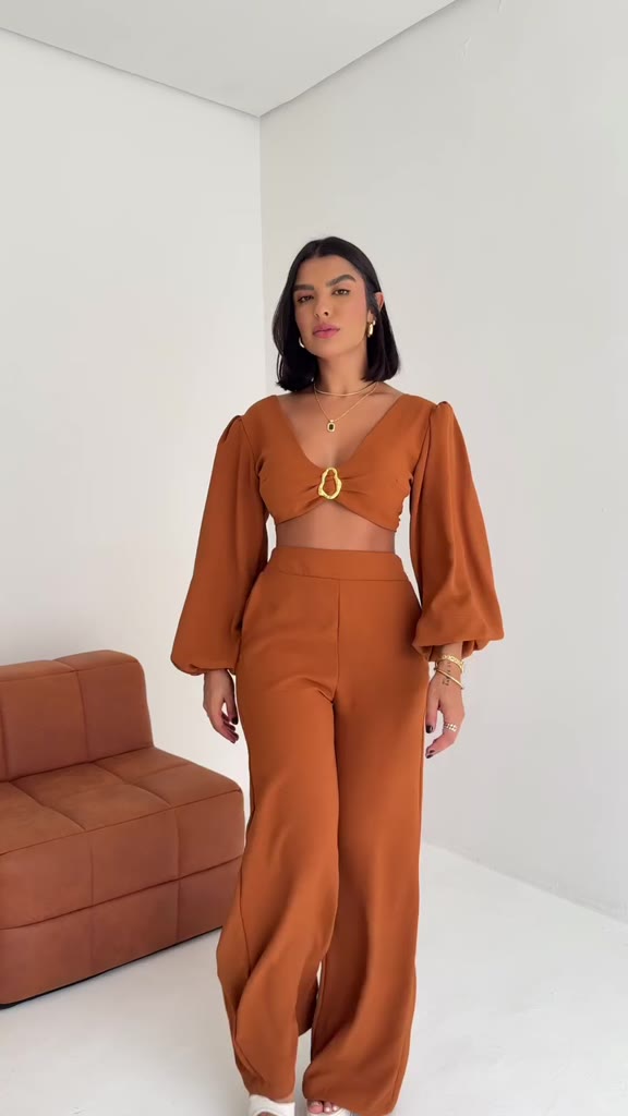 Conjunto Duna Manga Longa Balonê e Calça Pantalona Lore da Lunii Coleção Outono Inverno