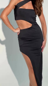 Vestido Feminino Midi com Fenda.